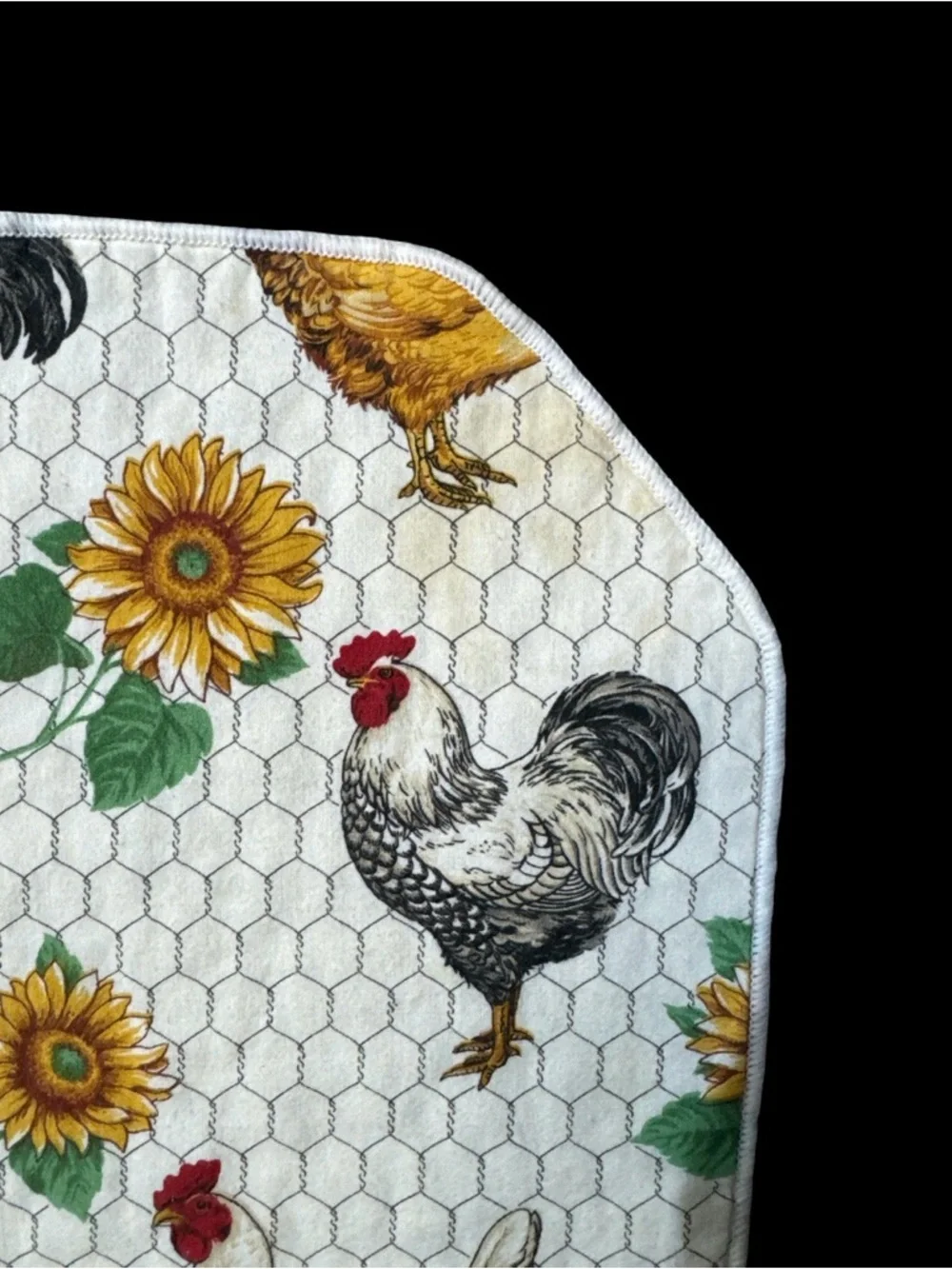 Vintage Sharon Kessler Farmhouse Chicken Sunflower Table Placemats & Napkin Set